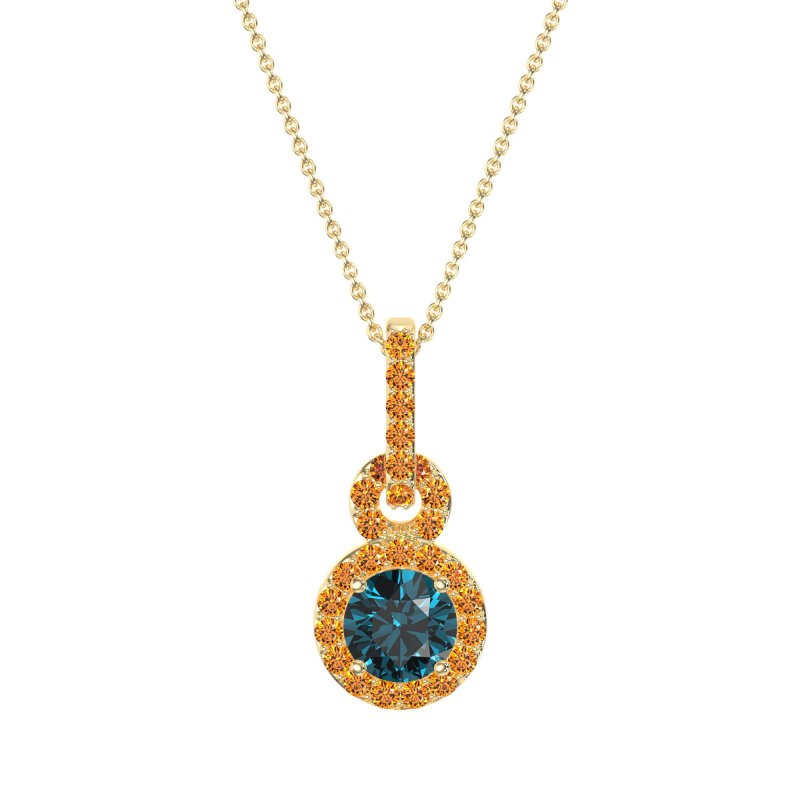 Double Halo Round Classic Necklace