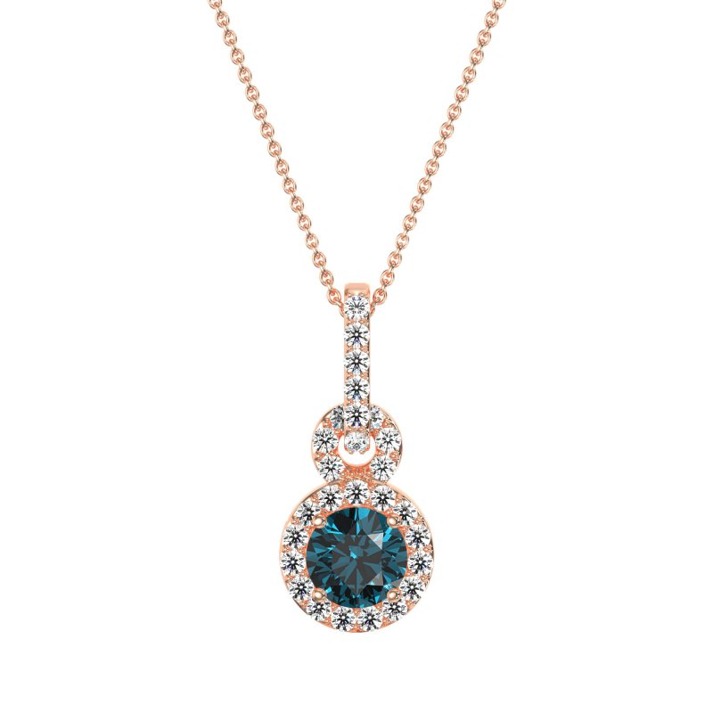 Double Halo Round Classic Necklace
