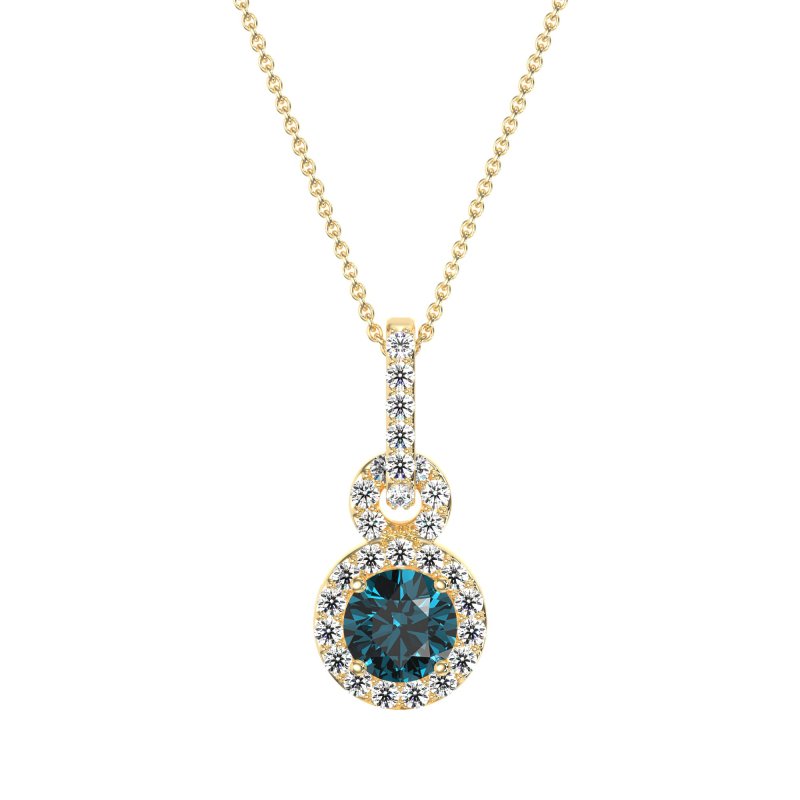Double Halo Round Classic Necklace