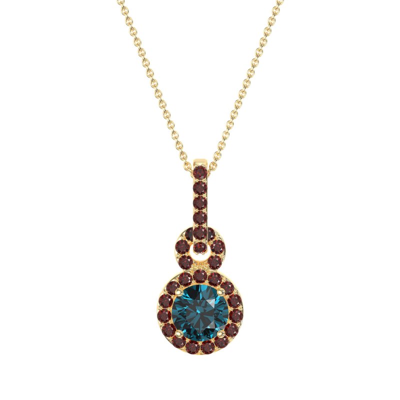 Double Halo Round Classic Necklace