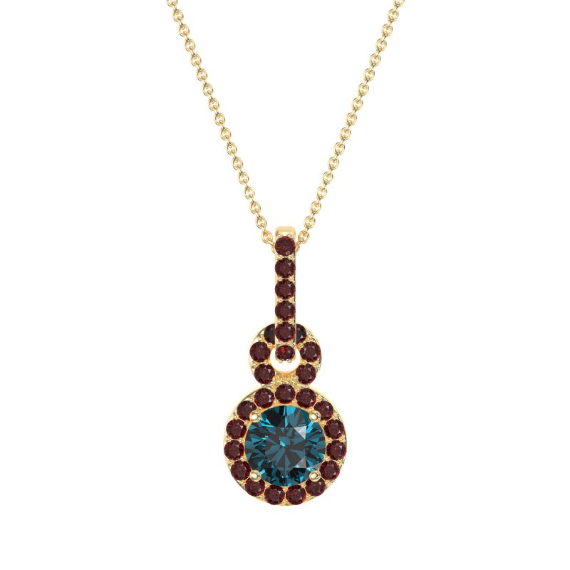 Double Halo Round Classic Necklace
