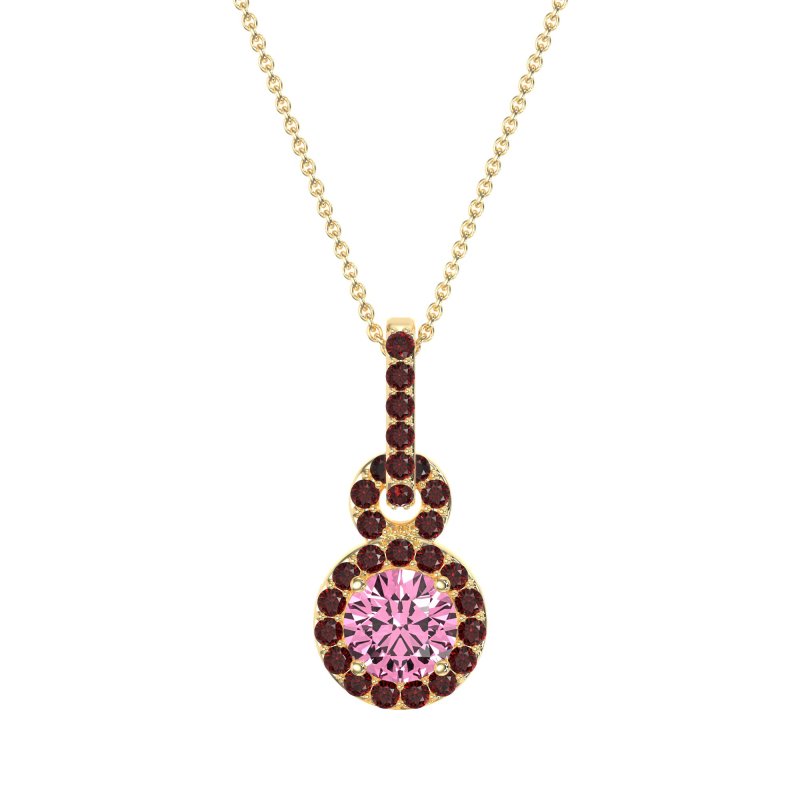 Double Halo Round Classic Necklace