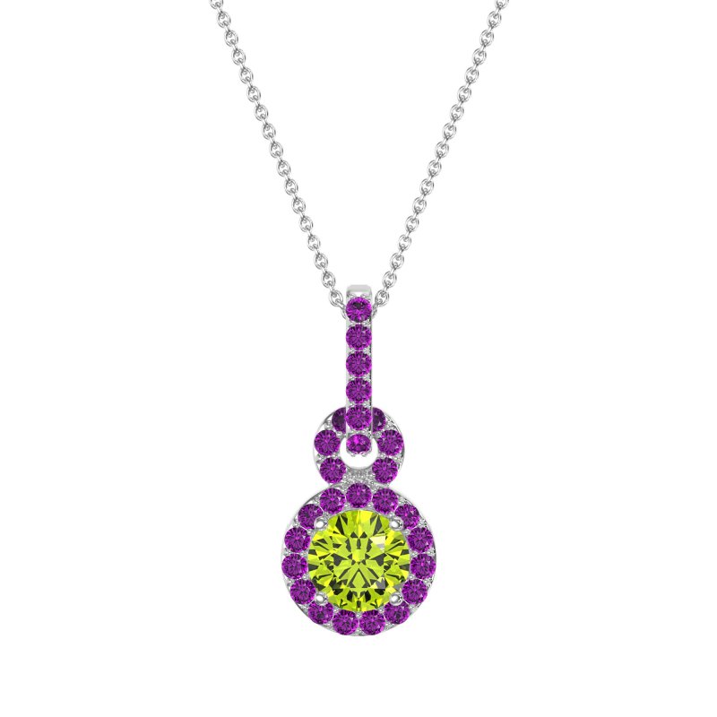 Double Halo Round Classic Necklace