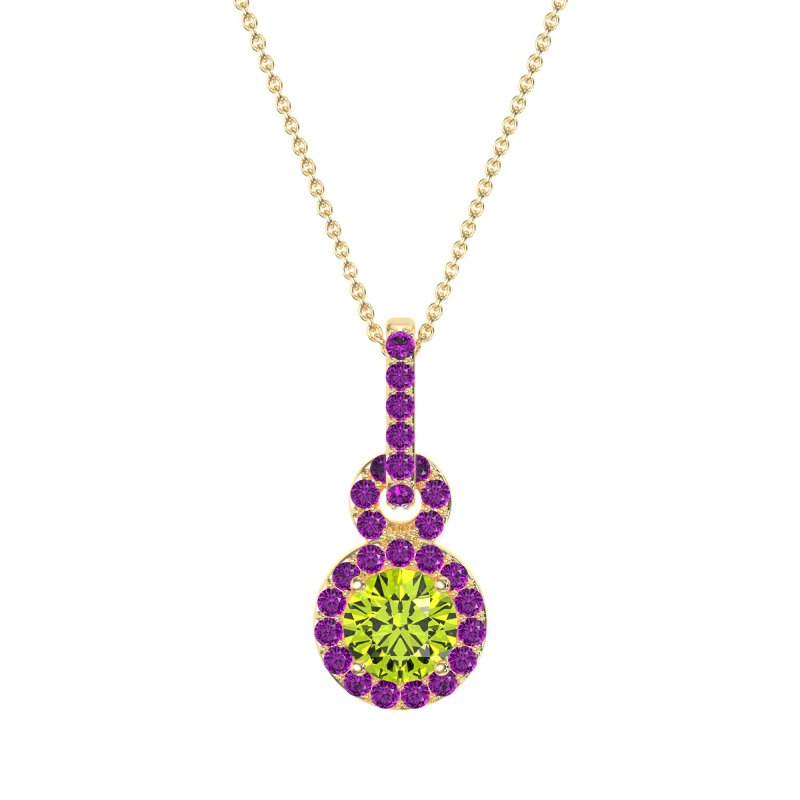 Double Halo Round Classic Necklace