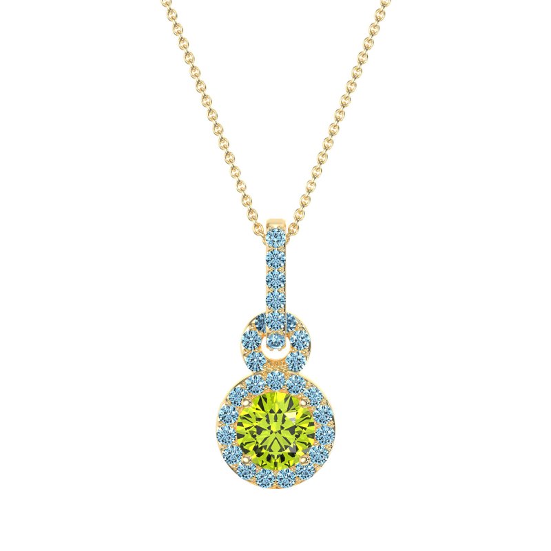 Double Halo Round Classic Necklace