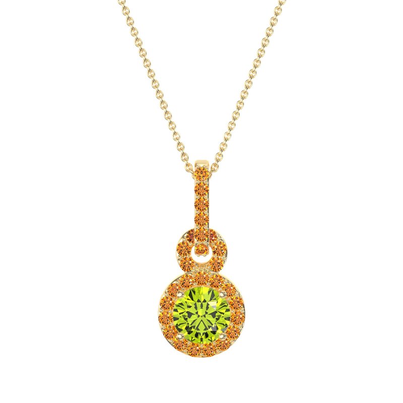 Double Halo Round Classic Necklace