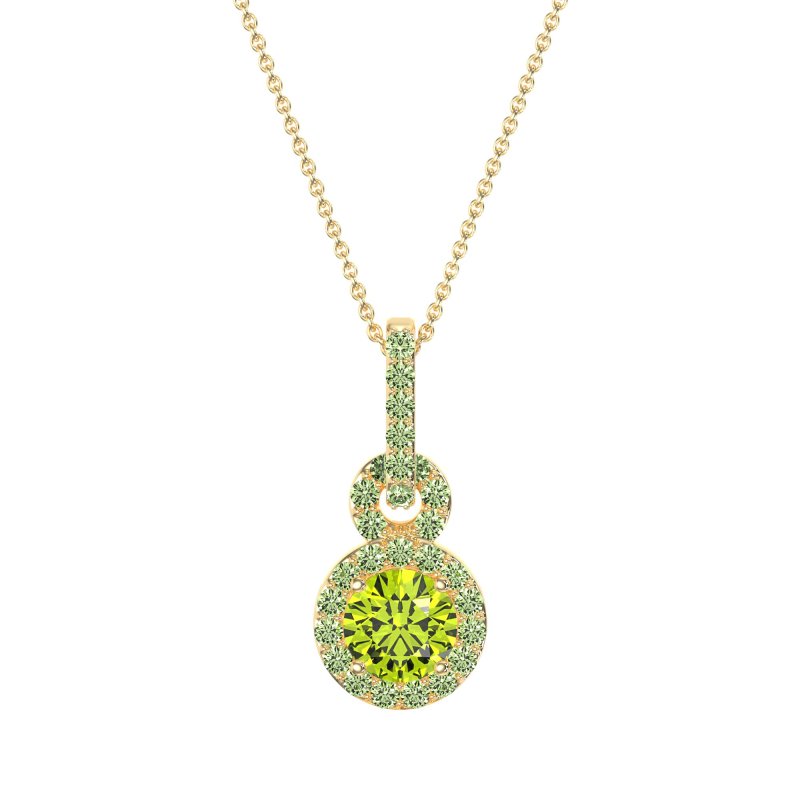 Double Halo Round Classic Necklace