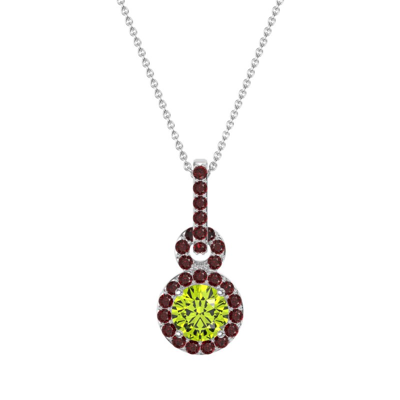 Double Halo Round Classic Necklace