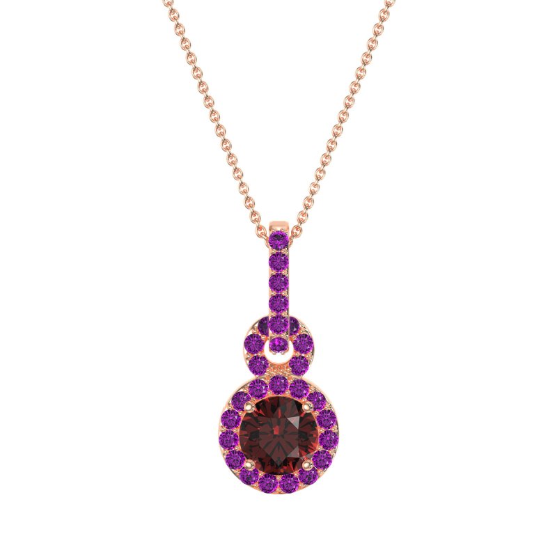 Double Halo Round Classic Necklace