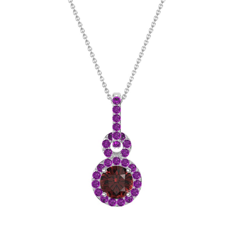 Double Halo Round Classic Necklace