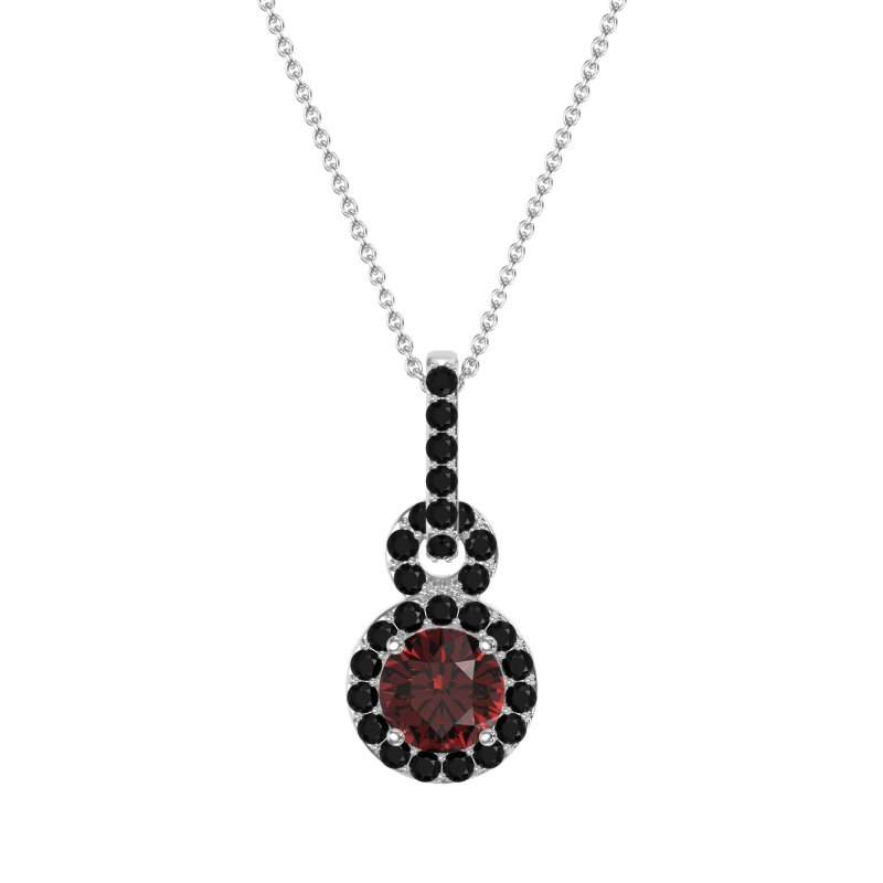 Double Halo Round Classic Necklace