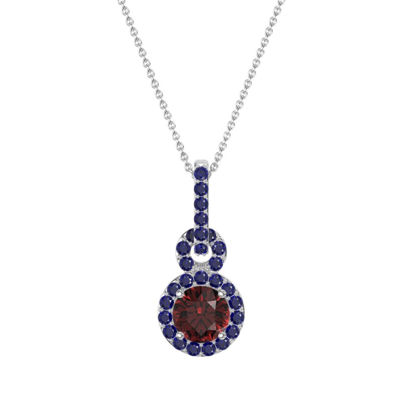 Double Halo Round Classic Necklace