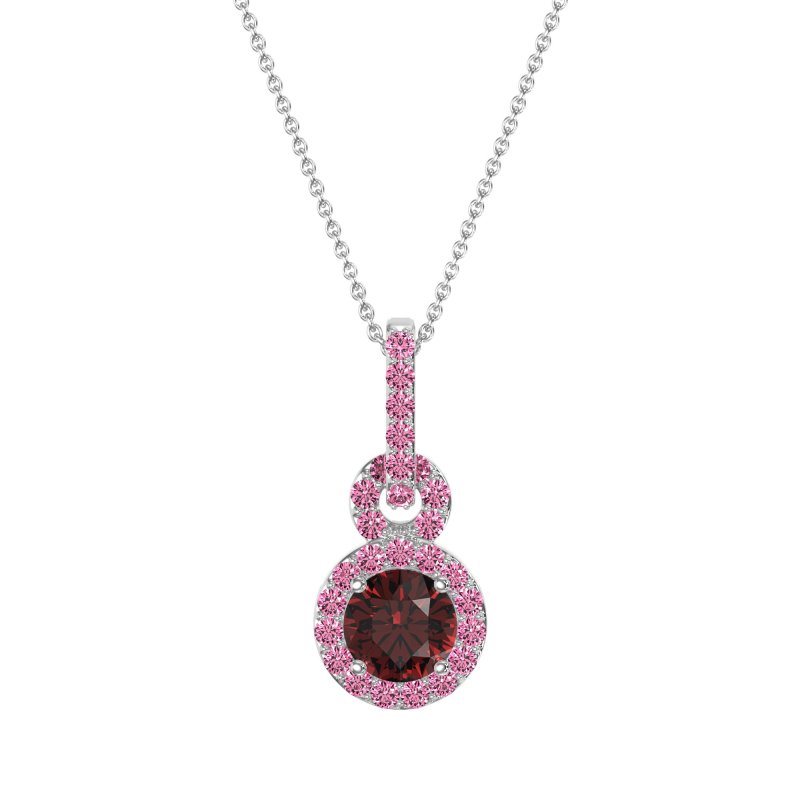 Double Halo Round Classic Necklace