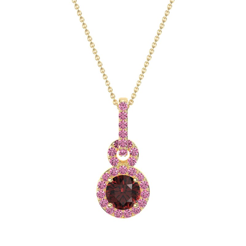 Double Halo Round Classic Necklace