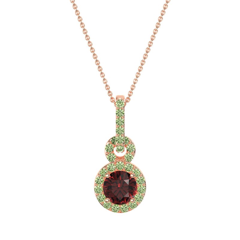 Double Halo Round Classic Necklace