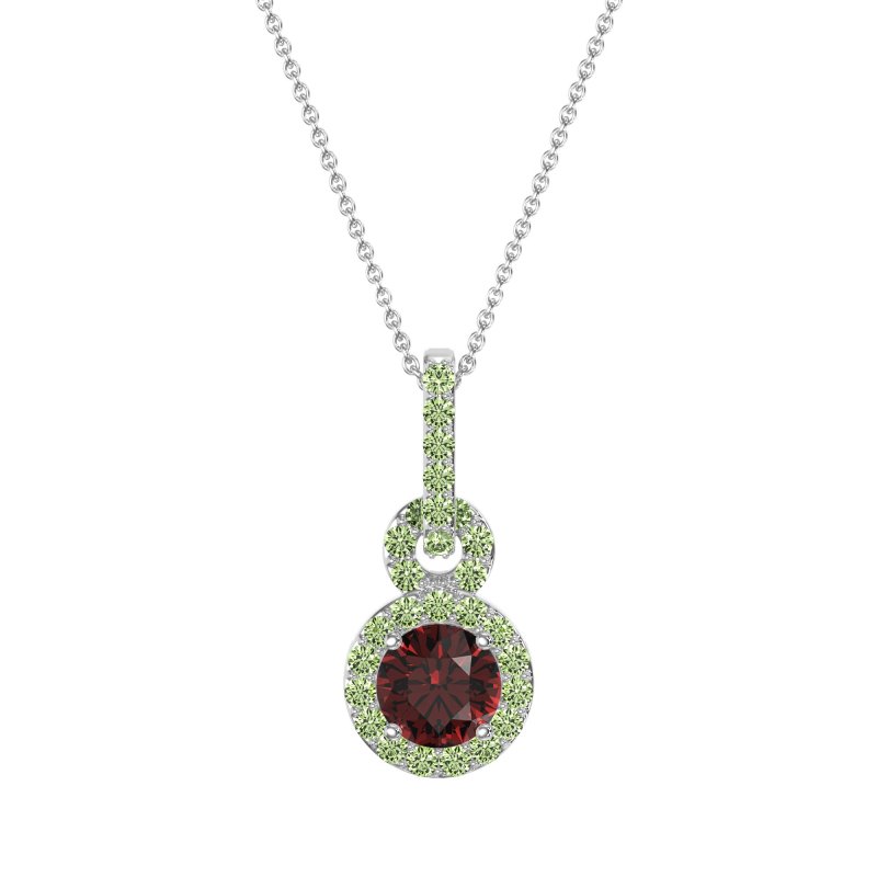 Double Halo Round Classic Necklace