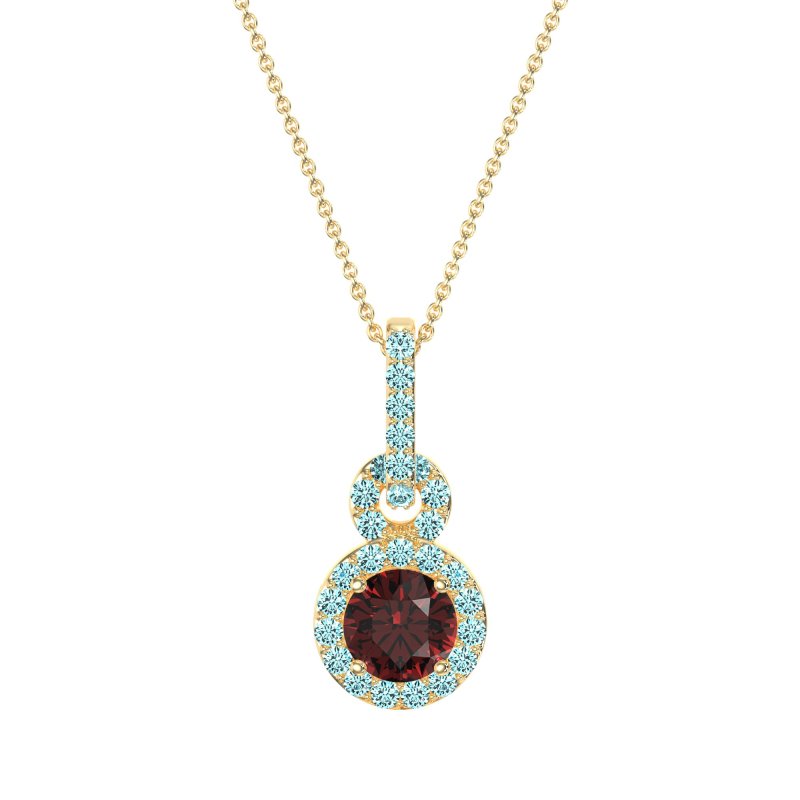 Double Halo Round Classic Necklace