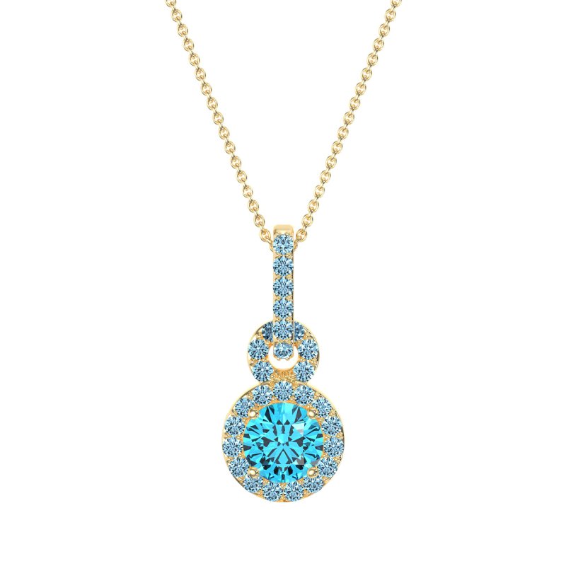 Double Halo Round Classic Necklace