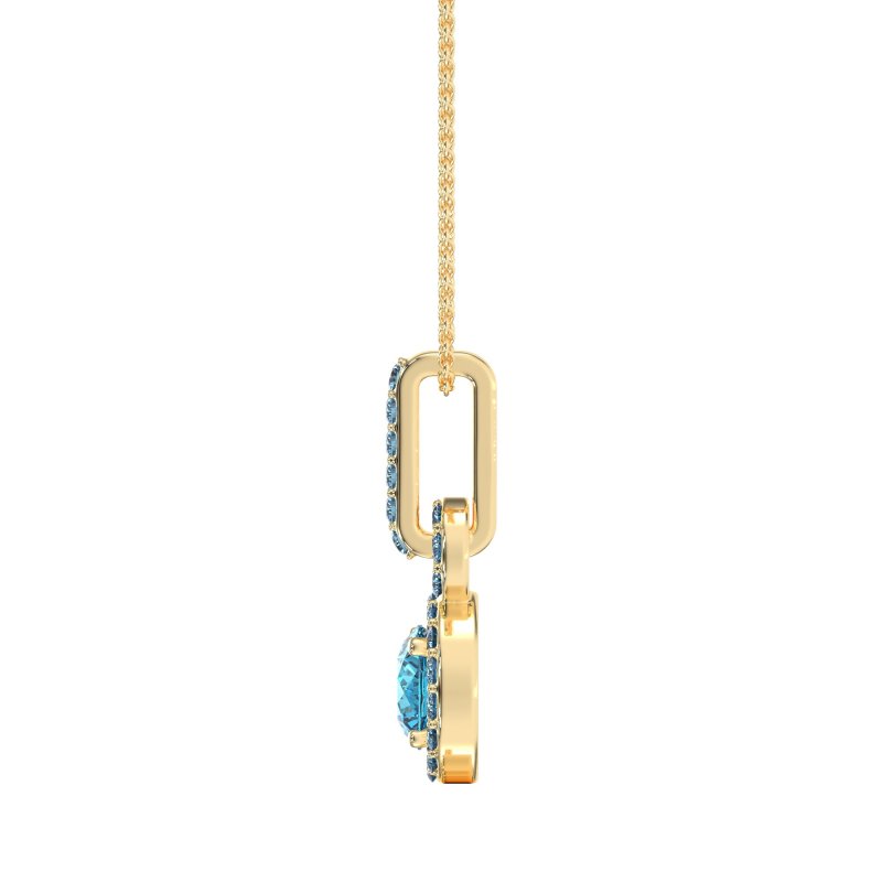 Double Halo Round Classic Necklace