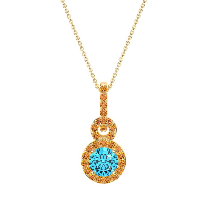 Double Halo Round Classic Necklace