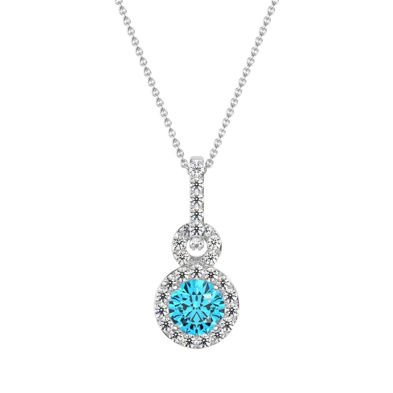 Double Halo Round Classic Necklace