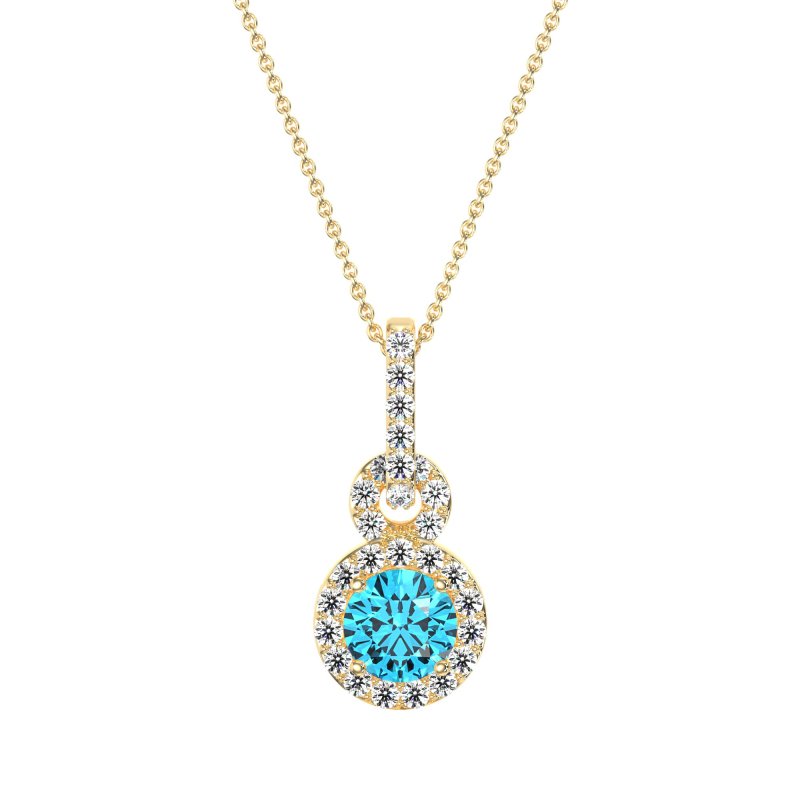 Double Halo Round Classic Necklace