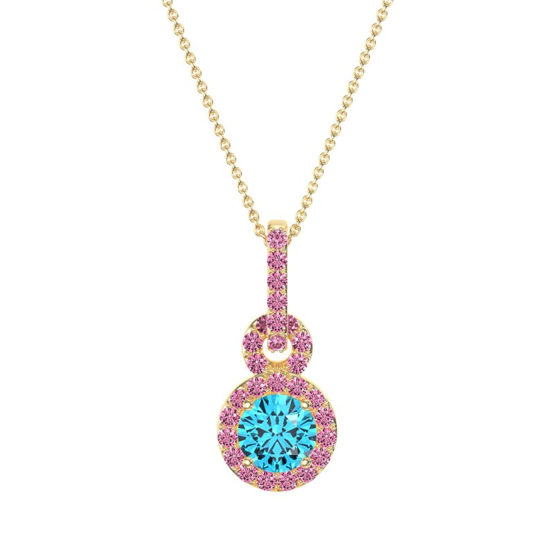Double Halo Round Classic Necklace