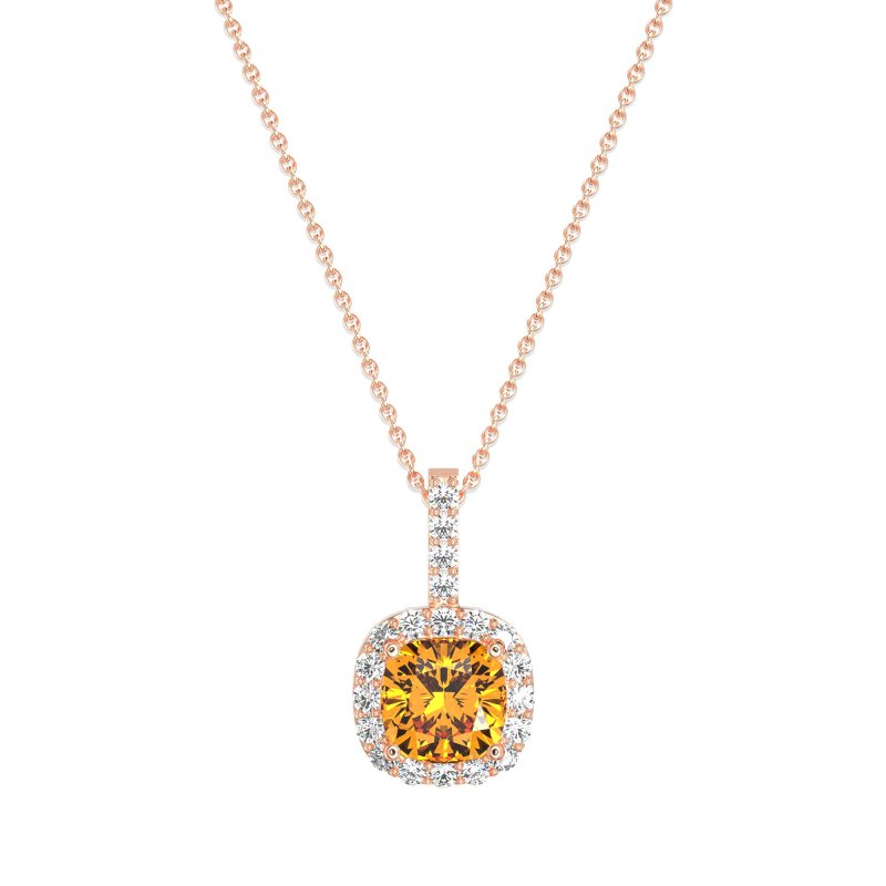 Cushion Halo Classic Necklace