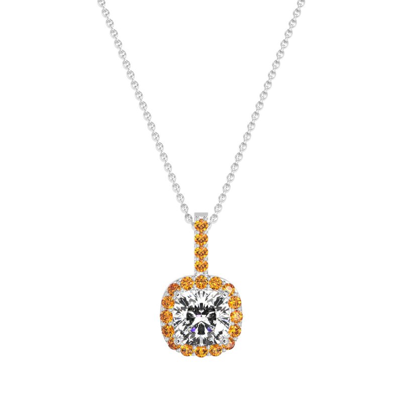 Cushion Halo Classic Necklace