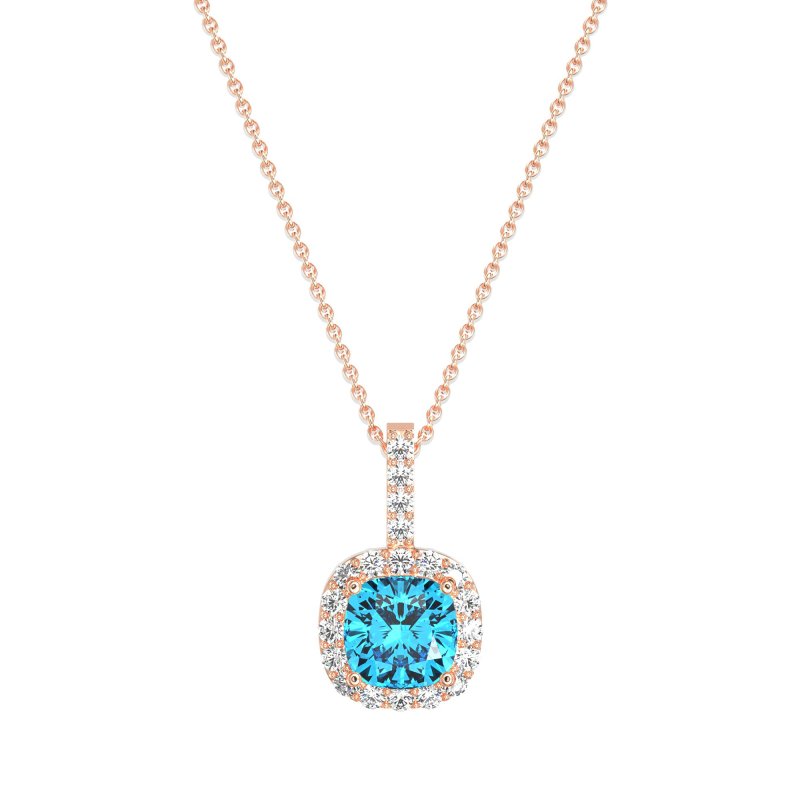Cushion Halo Classic Necklace