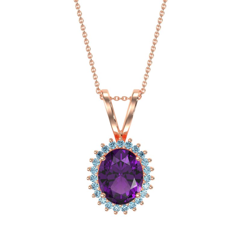 Antique Oval Halo Zain Necklace