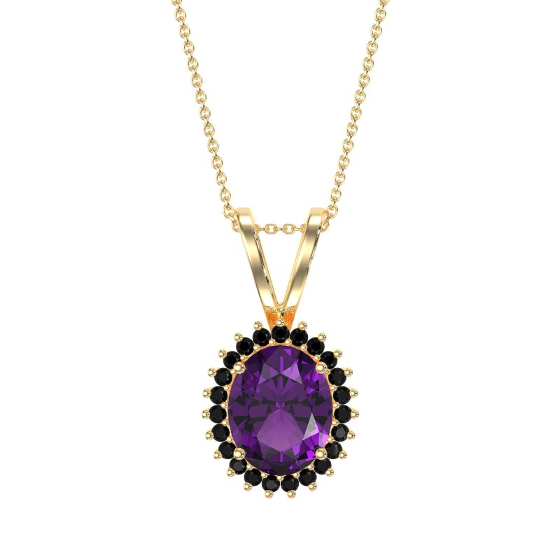 Antique Oval Halo Zain Necklace