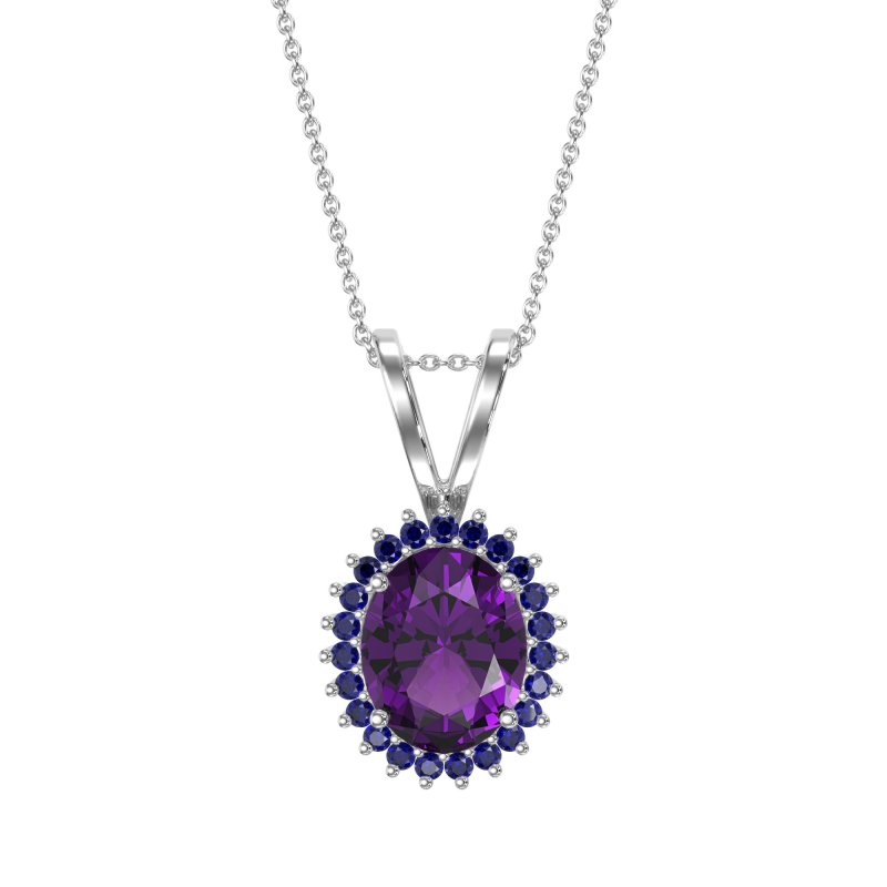 Antique Oval Halo Zain Necklace
