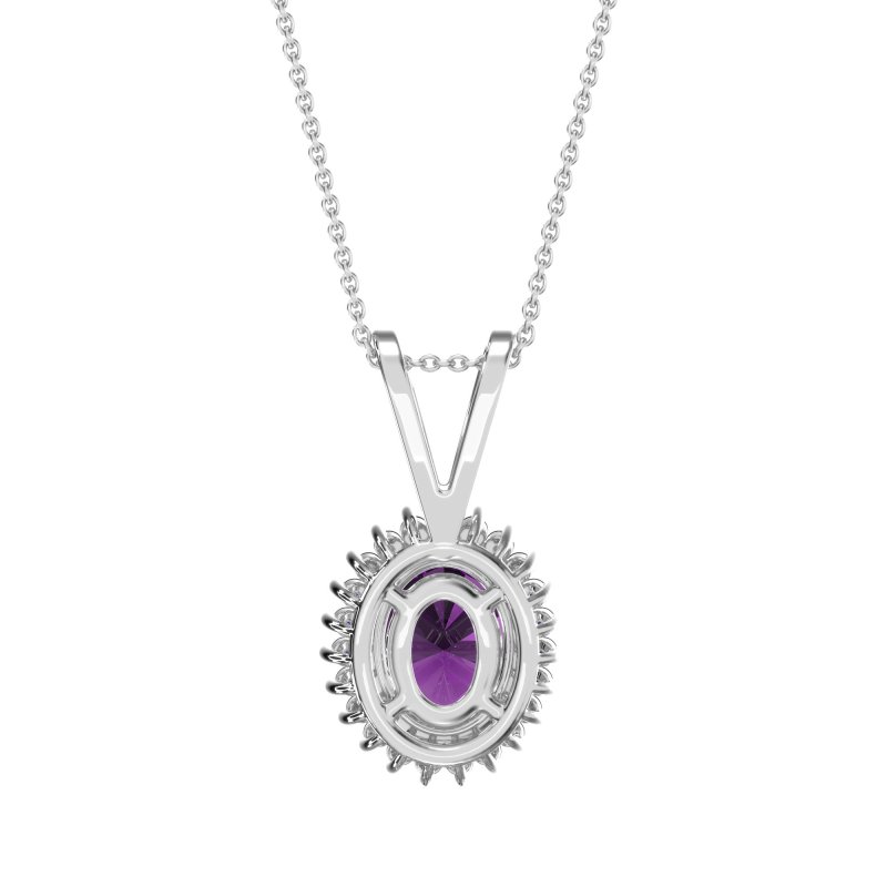 Antique Oval Halo Zain Necklace
