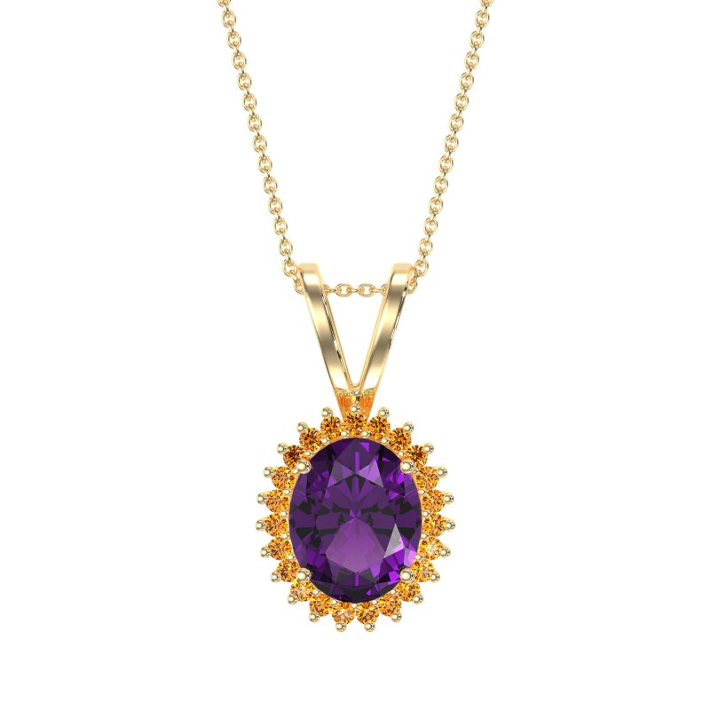 Antique Oval Halo Zain Necklace