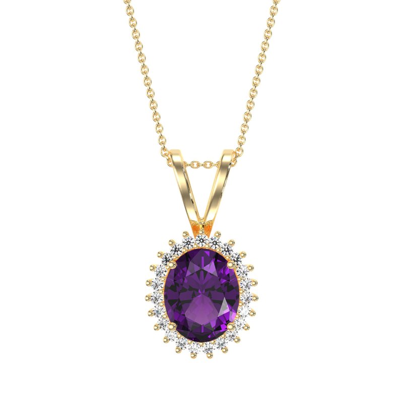 Antique Oval Halo Zain Necklace