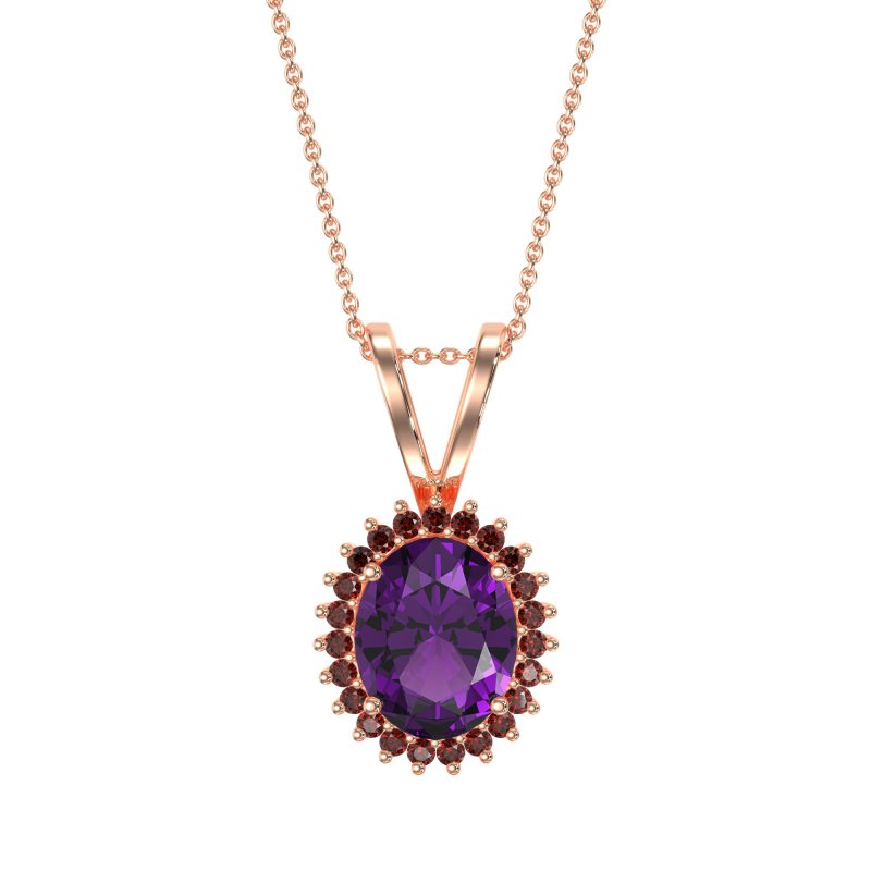 Antique Oval Halo Zain Necklace