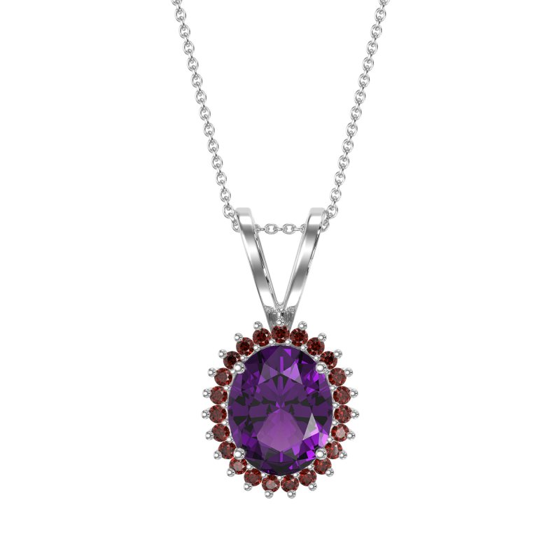 Antique Oval Halo Zain Necklace