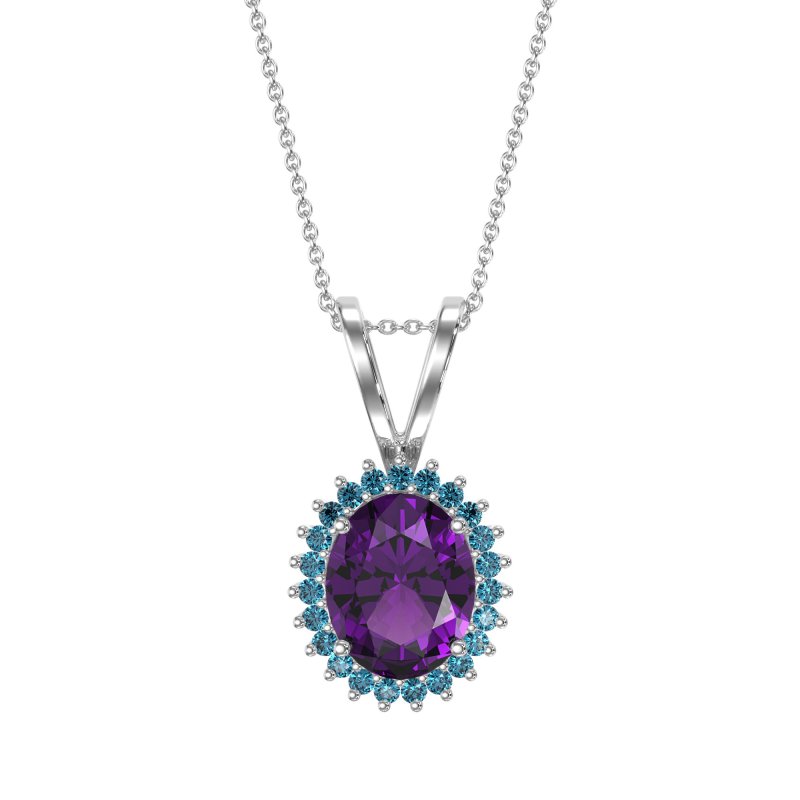 Antique Oval Halo Zain Necklace