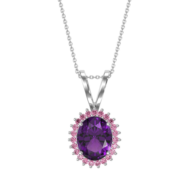 Antique Oval Halo Zain Necklace