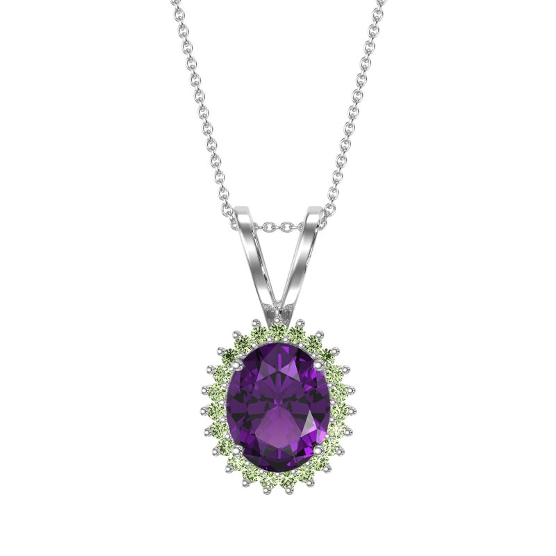 Antique Oval Halo Zain Necklace