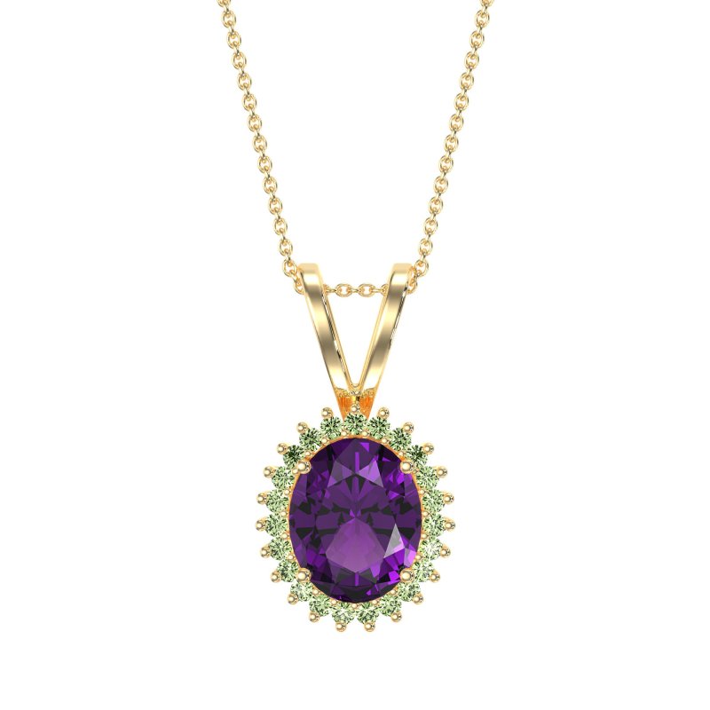 Antique Oval Halo Zain Necklace