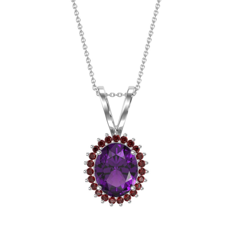 Antique Oval Halo Zain Necklace