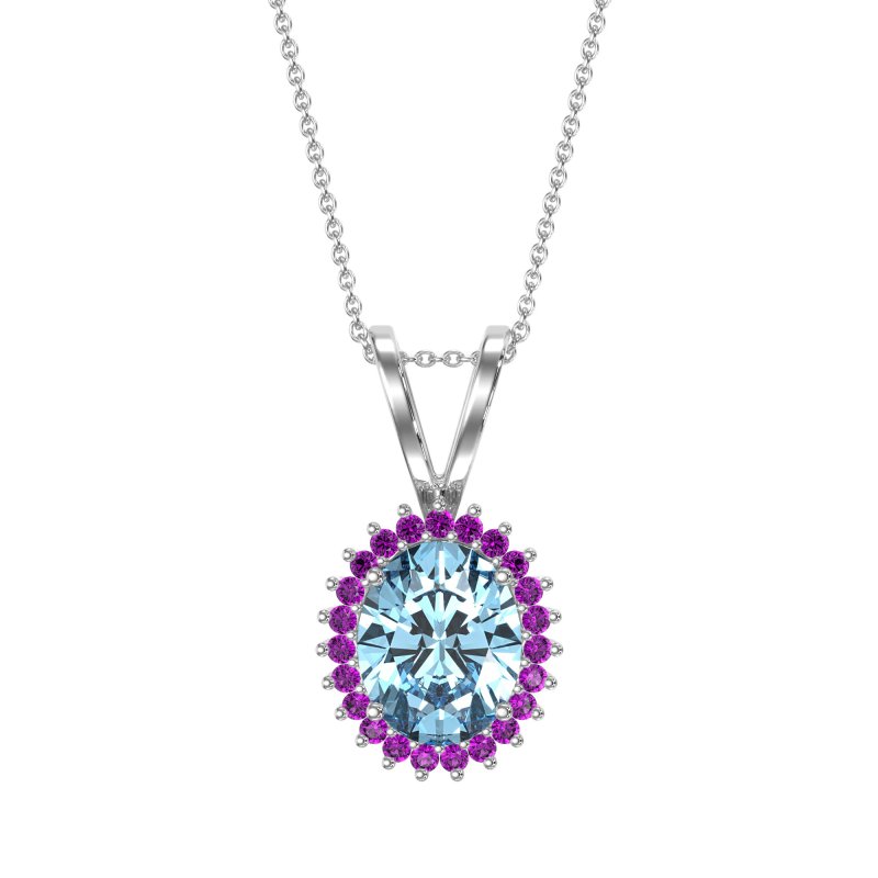 Antique Oval Halo Zain Necklace