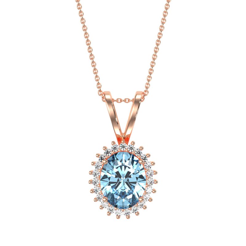 Antique Oval Halo Zain Necklace