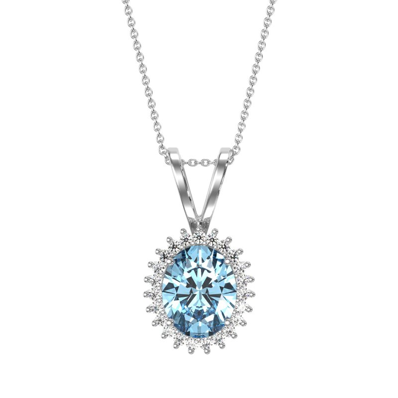 Antique Oval Halo Zain Necklace