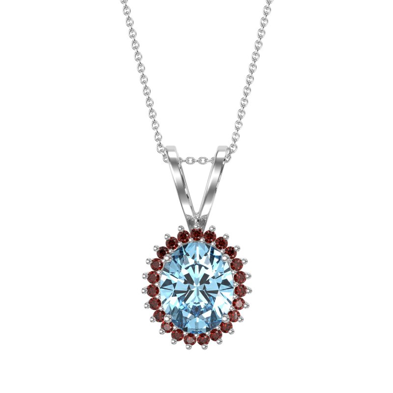 Antique Oval Halo Zain Necklace