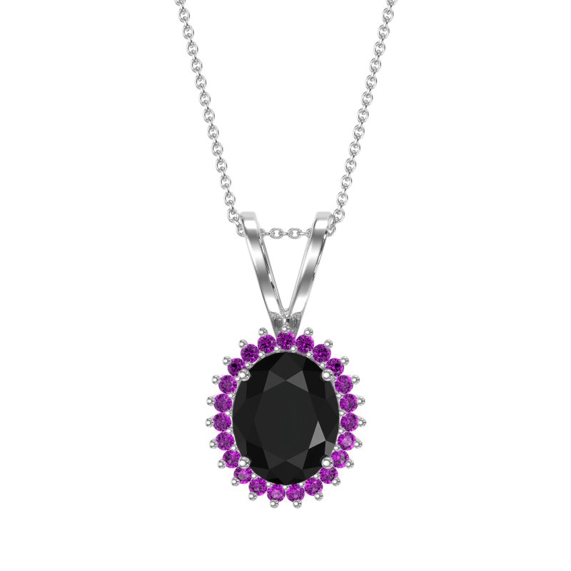Antique Oval Halo Zain Necklace