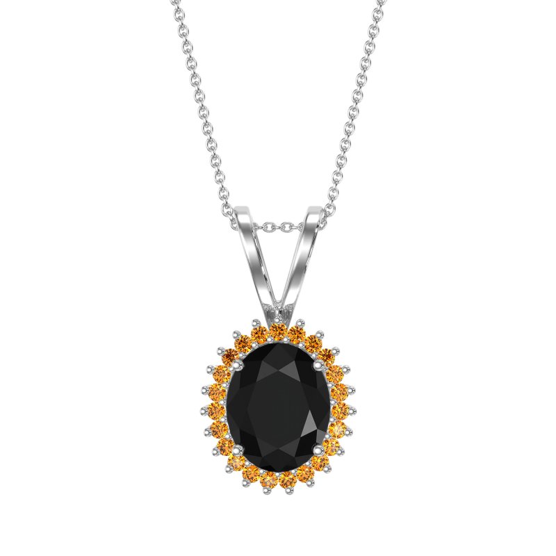 Antique Oval Halo Zain Necklace