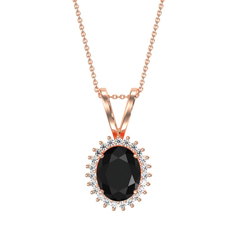 Antique Oval Halo Zain Necklace